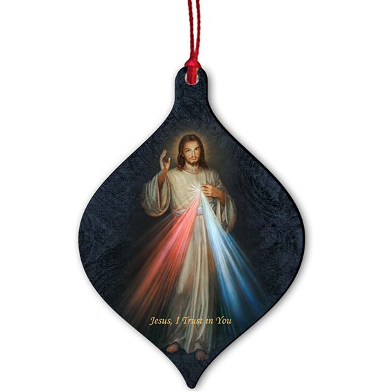 DIVINE MERCY WOOD ORNAMENT